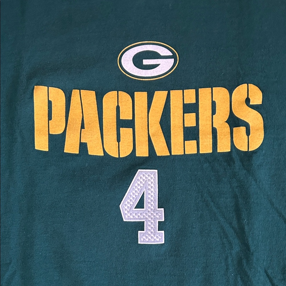 Green Bay Packers Brett Favre 4 Green T-Shirt